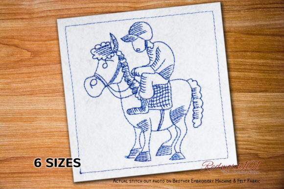 Horse Jockey Lineart Design Review for Craft Fairs