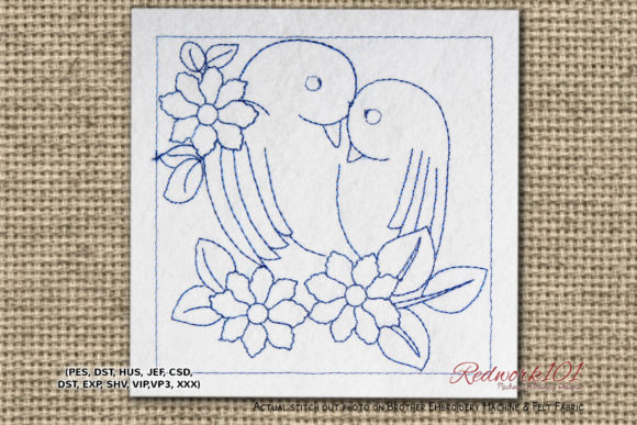 Lover Birds Redwork: A Designer’s Review for Business Merch