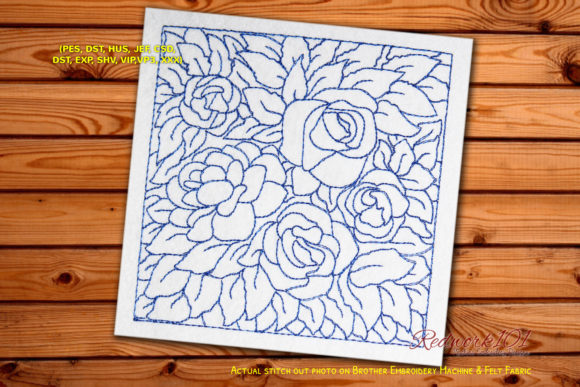 Review: Seamless Rose Flower Pattern Redwork
