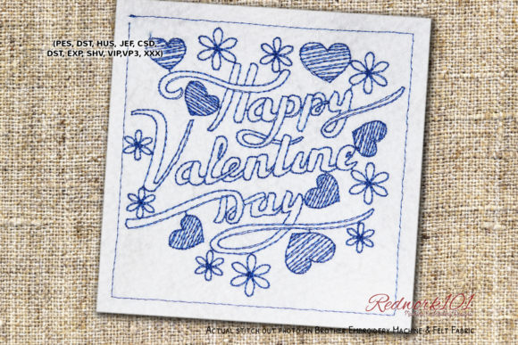 Reviewing Abstract Design Valentine Day Redwork