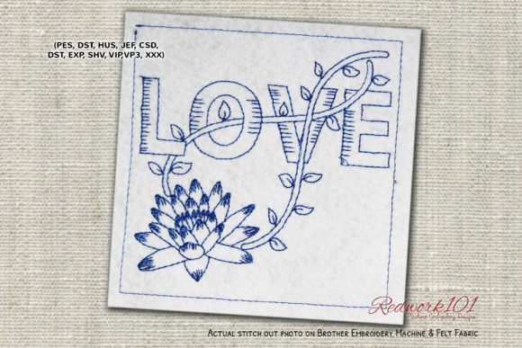 Reviewing Lotus Flower Valentine Love Redwork for Boutique Sweatshirts