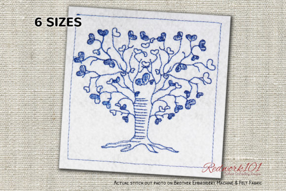 Romantic Love Tree Redwork Review