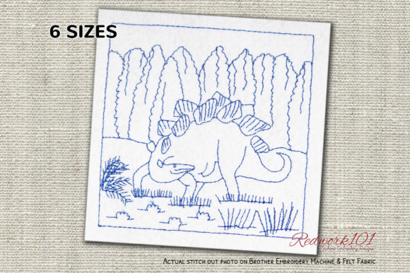 Stegosaurus in the Jungle Redwork Review